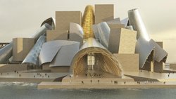 Guggenheim Abu Dhabi im Gebäude von Frank Gehry.