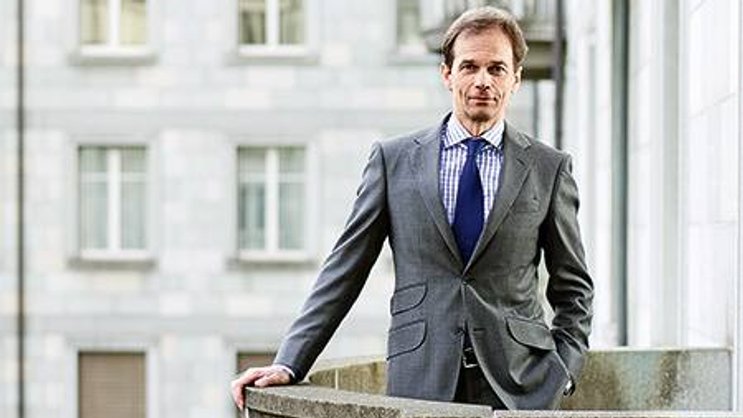 Hausherr auf Zeit: ZKB-Chef Martin Scholl auf dem Balkon des provisorischen Hauptsitzes der Bank am Mythenquai.