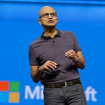 Satya Nadella an der Build 2016: Mit Programmen wird künftig gesprochen. Keystone