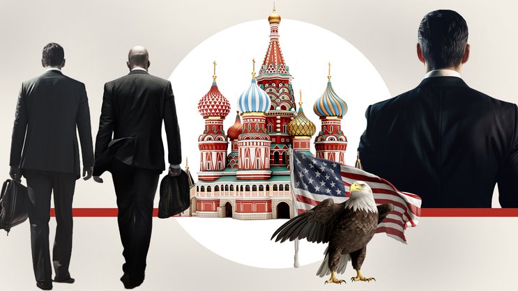 Die beiden Gründer Domino Burki und Andreas Peterlik hatten den ehemaligen UBS-Manager Anselm Schmucki als Teilhaber an Bord geholt, von ihm erhofften sie sich Kontakte in Moskau. (Diese Illustration wurde mit Hilfe des KI-Modells Midjourney erstellt und von einem Menschen überprüft.)