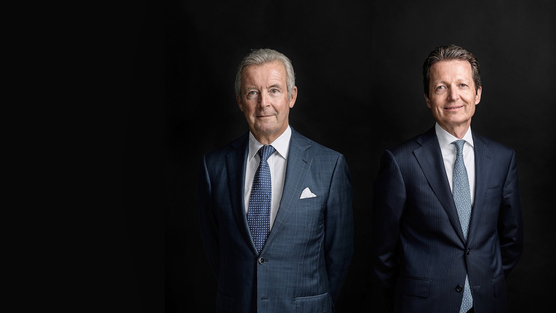 Nicolas Pictet (62, l.) tritt als Senior Partner ab, Renaud de Planta (55) folgt