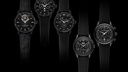 Die «Capsule Collection» von Carl F. Bucherer: Manero Tourbillon Double Peripheral Black, 58’000 Fr., Manero Peripheral Perpetual Calendar Black, 35’000 Fr.; Manero Peripheral Big Date Black, 22’000 Fr.; Heritage Bicompax Annual Black, 8600 Fr.; Manero Flyback Black, 7800 Fr. (von links).