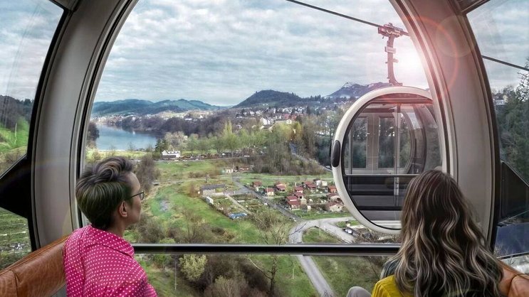 Mit diesem Retro-Bild wollen die Visionäre die Seilbahn schmackhaft machen.