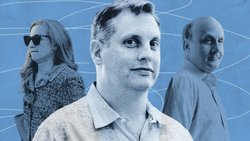 Von links: Laura Overdeck, John Overdeck und David Siegel. Rachel Mendelson/WSJ; Philip Montgomery für WSJ, Michael Nagle/Bloomberg News. 