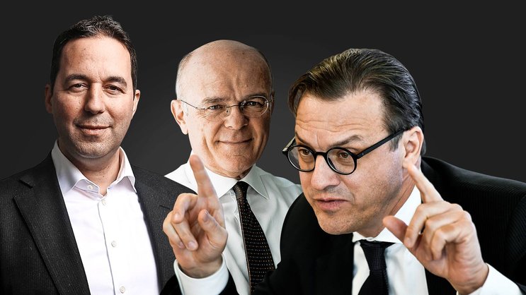 Solide aufgestellt: Swiss-Re-Chef Christian Mumenthaler (l.), Swiss-Life-CEO Patrick Frost (v.), Mario Greco von Zurich Insurance.