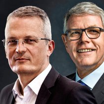 Das neue Lonza-Führungsduo: Der 50-jährige Pierre-Alain Ruffieux (l.) wird auf November von Roche eingewechselt. Bis dahin führt Präsident Albert Baehny den Konzern weiter im Doppelmandat.