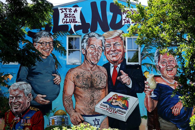 Australian Artist Scott Marsh Features Jeffrey Epstein And Others In New Mural Titled 'Island Boys'