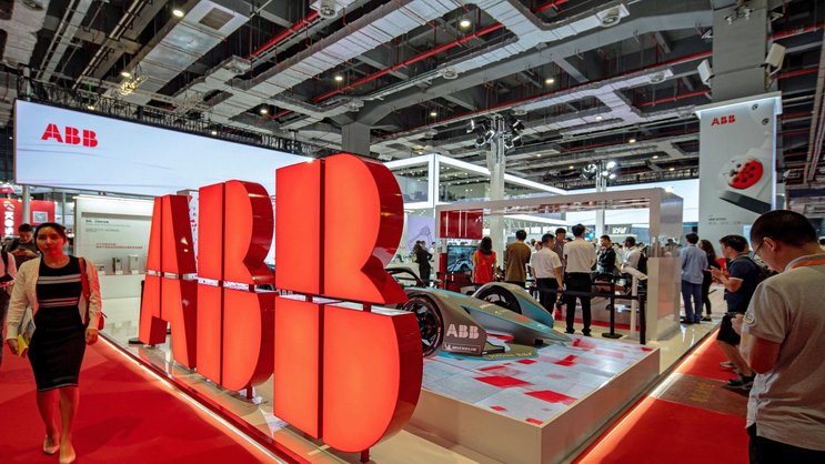 Stand von ABB an der "China International Industry Fair" in Shanghai im September 2019.
