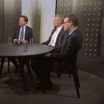 Talkrunde: Haig Simonia, Alfred Heer, Dirk Schütz, Heinz Karrer und Adrian Wüthrich (v.l.)