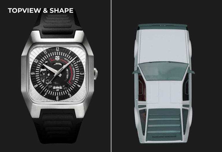 Das Gehäuse wie die Carosserie: Die SPX DeLorean von Rec Watches