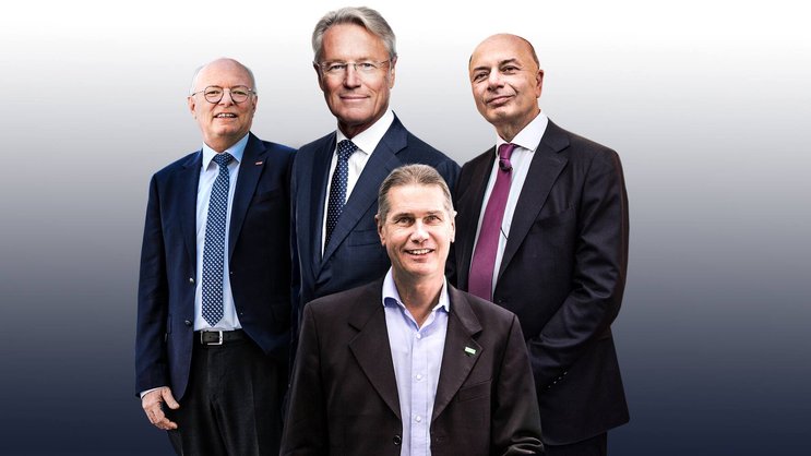 Traten jüngst den Chefposten an: SBB-CEO Vincent Ducrot (57), ABB-Lenker Björn Rosengren (61), Landis+Gyr-Chef Werner Lieberherr (59) und Lindt&Sprüngli-CEO Dieter Weisskopf (64).