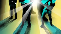 Übermächtig: Die Investment Consultants lassen die erfolgsverwöhnten Vermögensverwalter und Banker wie CS-CEO Tidjane Thiam, BlackRock-Chef Larry Fink und UBS-CEO Sergio Ermotti (v.l.) sehr klein aussehen.