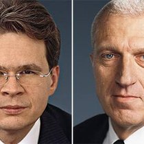 Zeno Staub, CEO von Vontobel (l.) und Pierin Vincenz, CEO von Raiffeisen.