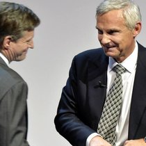 In der Bank tief verankert: Brady Dougan und Urs Rohner.  Keystone