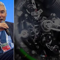 Peter Brabeck und Uhr von HYT: Grosser Name für den kleinen Luxushersteller. PR/Keystone