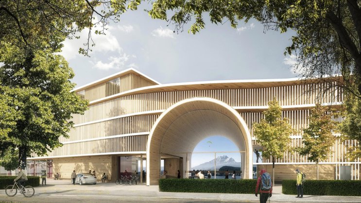 Visualisierung des neuen Hotel Hermitage: Herzog & de Meuron bauen das Luzerner Traditionshotel für über 100 Millionen Franken um.