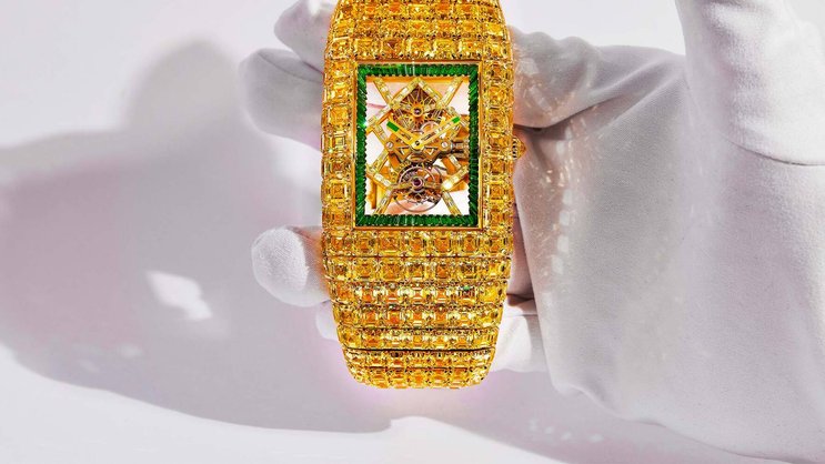 Dieses Modell von Jacob & Co., die Billionaire Timeless Treasure, wurde dieses Jahr auf der Genfer Uhrenmesse Watches & Wonders vorgestellt.