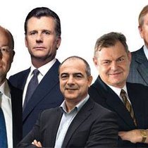Thomas Limberger, Philipp Hildebrand, Valentin Chapero, Claude Béglé, Marcel Ospel (v.l.)