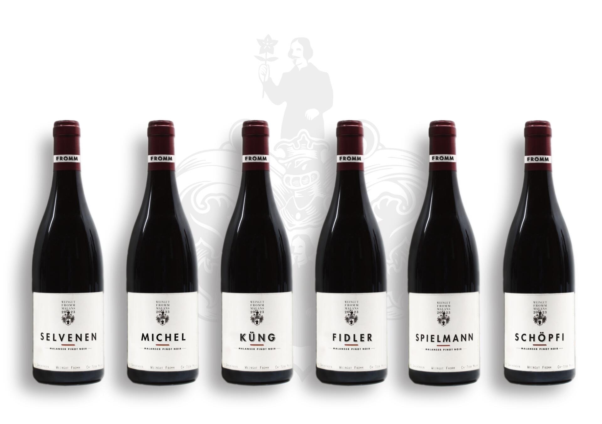 Sechs Malanser Pinot noir aus fünf Lagen.