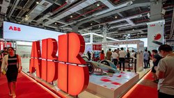 Stand von ABB an der "China International Industry Fair" in Shanghai im September 2019.