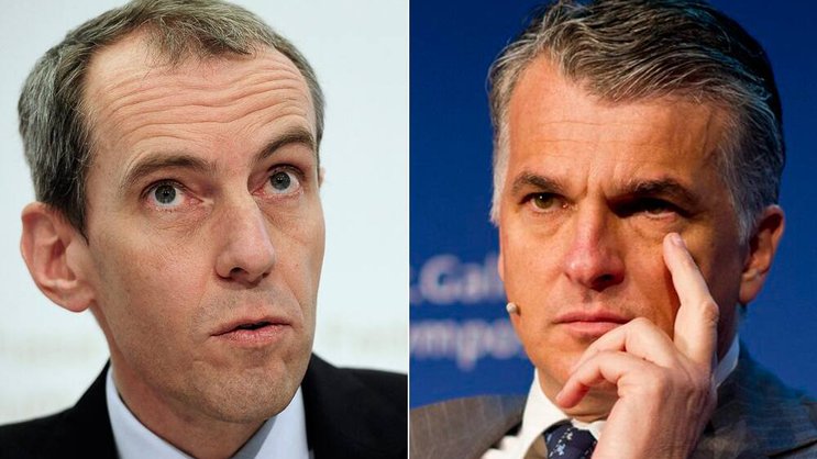 Patrick Raaflaub, Sergio Ermotti: Die Finma schaut der Bank weiterhin auf die Finger. (Bilder: Keystone)