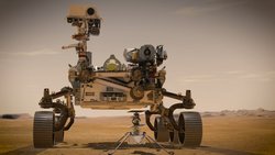 Der Rover Perseverance und der Helikopter Ingenuity auf dem Mars, mit Maxon-Motoren.
