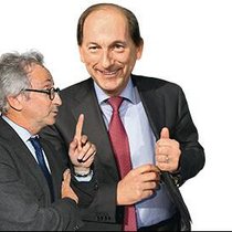 Sichere Werte auch in mageren Zeiten: Franck Riboud (links, Danone), Paul Bulcke (Nestlé).