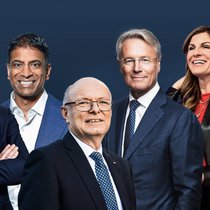 Die neuen Chefs verdienen weniger als ihre Vorgänger: Roberto Cirillo, Vas Narasimhan, Vincent Ducrot, Björn Rosengren und Jennifer Morgan (v.l.n.r.).