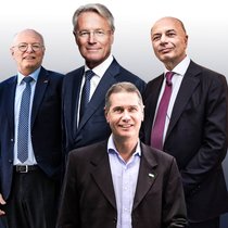 Traten jüngst den Chefposten an: SBB-CEO Vincent Ducrot (57), ABB-Lenker Björn Rosengren (61), Landis+Gyr-Chef Werner Lieberherr (59) und Lindt&Sprüngli-CEO Dieter Weisskopf (64).