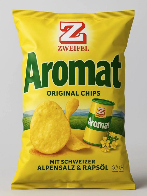 Ursprünglich ein KI-Gag auf Tiktok, dann Realität in den Regalen: Die Aromat-Chips.