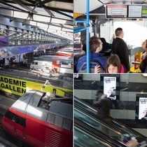 Neue schöne Bildschirmwelt: An Bahnhöfen und in Bussen werden Pendler heute von einer Vielzahl an Bildschirmen begrüsst.