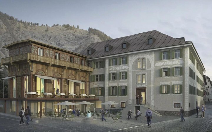Das Hotel Scaletta in S-chanf GR stand jahrelang leer – nun wird es für 14,5 Millionen Franken saniert.
