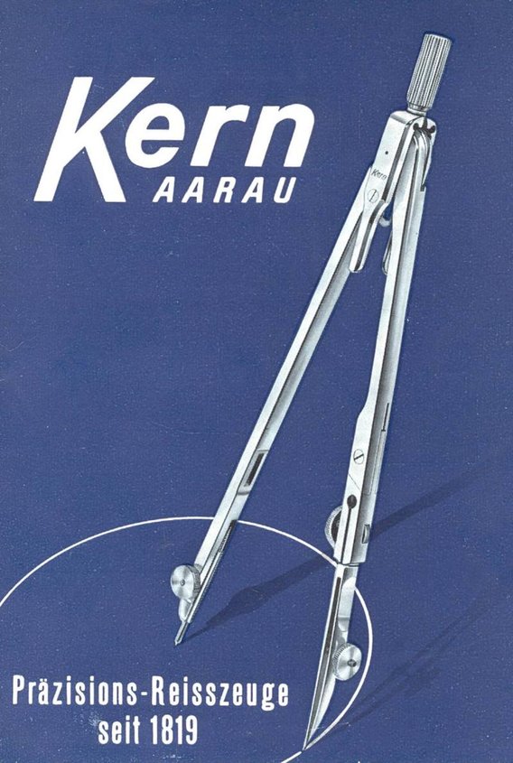Historischer Werbeprospekt für Kern-Zirkel aus Aarau.