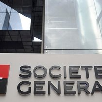 Firmenschild der französischen Bank Societe Generale.