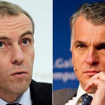 Patrick Raaflaub, Sergio Ermotti: Die Finma schaut der Bank weiterhin auf die Finger. (Bilder: Keystone)