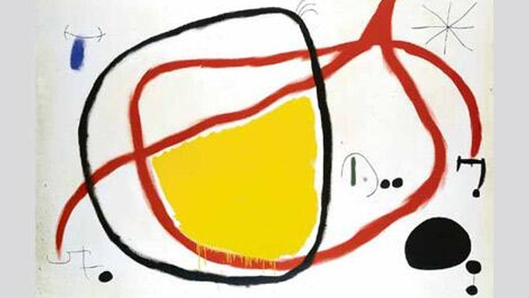 Joan Miró: «Oiseau dans la nuit», 1967, Öl auf Leinwand, The Nahmad Collection.