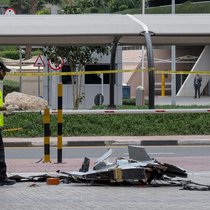 Der Krieg ist nah: Wrack einer iranischen Drohne in Dubai.