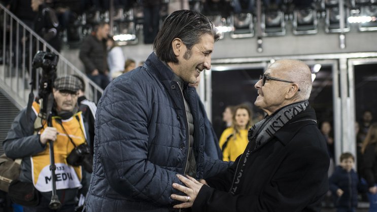 Ex-Spieler und Trainer Murat Yakin (links) mit dem Präsidenten des FC Schaffhausen, Aniello Fontana, 2017: Immobilienunternehmer Fontana finanzierte den FCS fast drei Jahrzehnte lang.