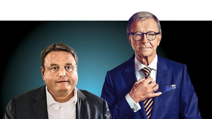 Steife Brise: Die Aktien von Kühne+Nagel steuern unter CEO Stefan Paul (l.) und Präsident Jörg Wolle seit Längerem Richtung Süden.