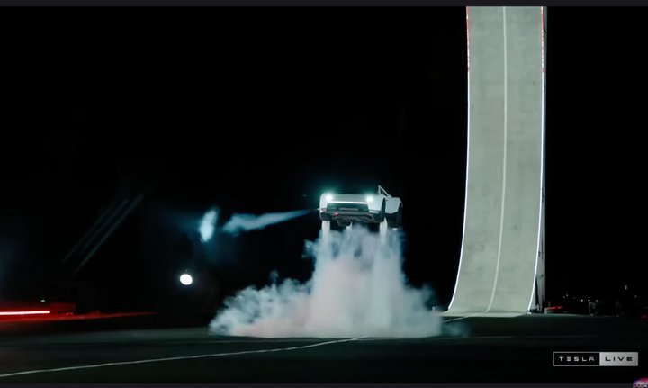 This image, taken from video from @VideoFromSpace, shows Tesla unveiling its new Roadster sports car in McGregor, Texas, on Thursday, Oct. 15, 2026. (@VideoFromSpace via AP)
This image, taken from video from @VideoFromSpace, shows Tesla unveiling its new Roadster sports car in McGregor, Texas, on Thursday, Oct. 15, 2026. (@VideoFromSpace via AP) Tesla Roadster
