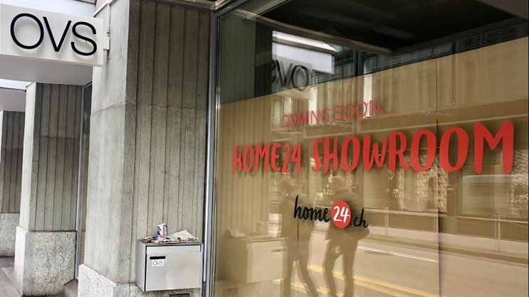 Ecke Sihlstrasse/Bahnhofstrasse in Zürich: Hier meldet sich das Online-Möbelhaus Home24 mit einem Showroom an.