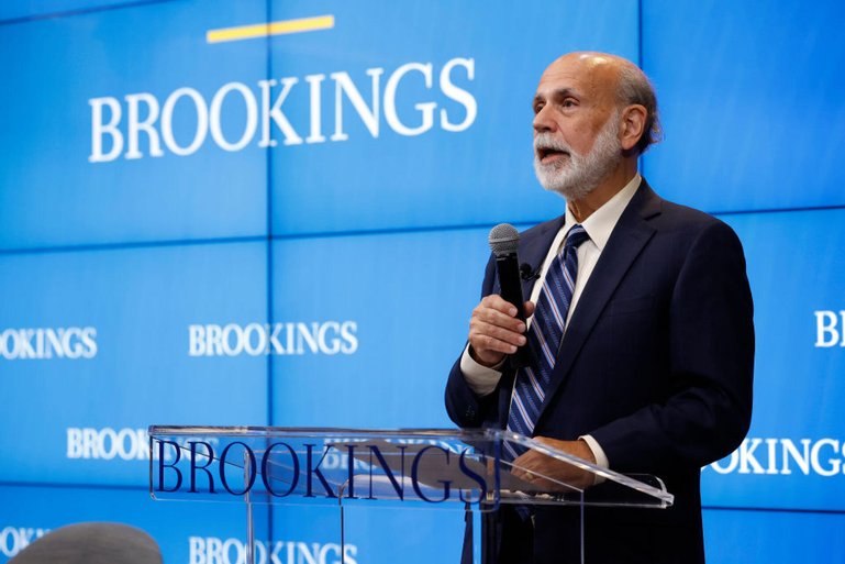 WASHINGTON, DC - OCTOBER 10: Former Federal Reserve Chair Ben Bernanke speaks during a news conference at the Brookings Institution after it was announced that he and two other economists were awarded the Nobel Prize in Economic Sciences October 10, 2022 in Washington, DC. Bernanke and the economists Douglas Diamond and Philip Dybvig were awarded for research on banks and “how society deals with financial crises.” (Photo by Chip Somodevilla/Getty Images)
WASHINGTON, DC - OCTOBER 10: Former Federal Reserve Chair Ben Bernanke speaks during a news conference at the Brookings Institution after it was announced that he and two other economists were awarded the Nobel Prize in Economic Sciences October 10, 2022 in Washington, DC. Bernanke and the economists Douglas Diamond and Philip Dybvig were awarded for research on banks and “how society deals with financial crises.” (Photo by Chip Somodevilla/Getty Images)