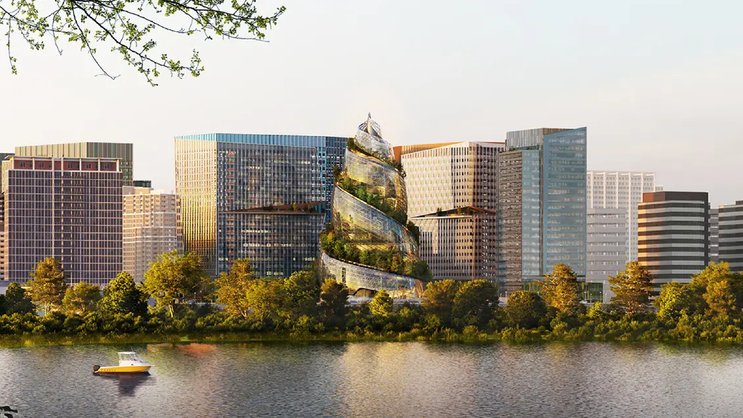 Verzwirbelter Turm: Das zweite Hauptquartier von Amazon – neben Seattle – entsteht in Virginia.