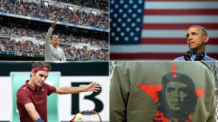 Cristiano Ronaldo, Barack Obama, Roger Federer, Che Guevara: Top-Prominenz. Wikicommons/Keystone