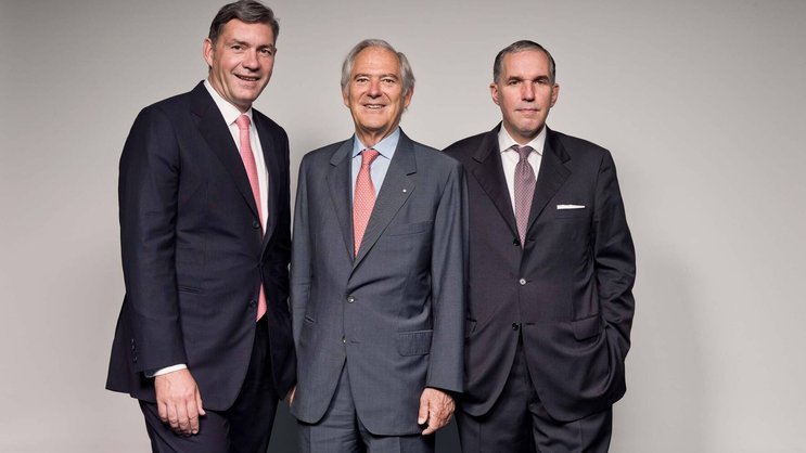 EX-CEO Martin Wittig (links), Gründer Roland Berger (mitte) und Leiter Burkhard Schwenker: Roland Berger Consultants (Bild: ZVG)