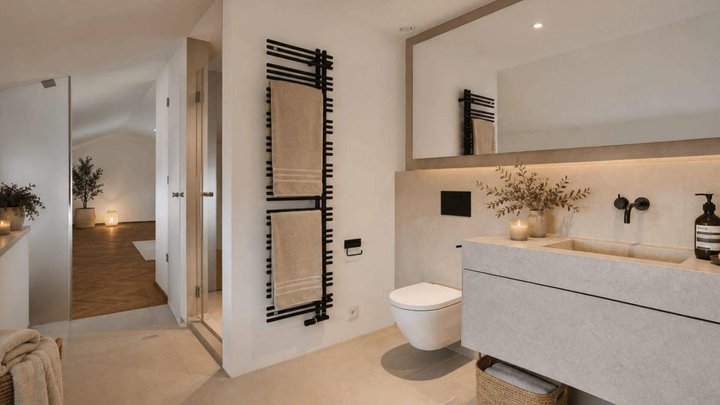 Die Luxuswohnung hat drei Schlafzimmer, alle haben ein eigenes Bad.