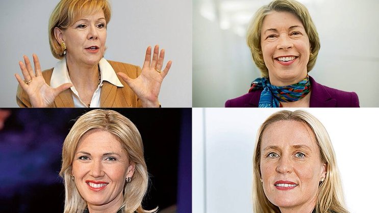 Monika Ribar, Barbara Kux, Iris Bohnet, Beatrice Weder di Mauro (v.l.o. im Uhrzeigersinn). KEY