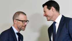 Bewährungsprobe: Guy Lachappelle (rechts), der Präsident im Rampenlicht, und sein CEO Heinz Huber, der Mann für die «Knochenarbeit im Innern».