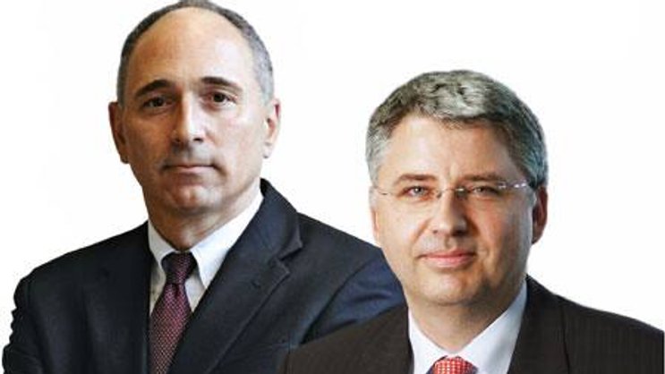 Im Formtief: Novartis- Chef Joe Jimenez und Severin Schwan, CEO von Roche.