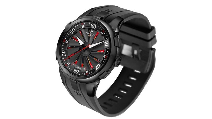 Mit 48 Millimetern ist der Durchmesser des Gehäuses der Perrelet Uhr Vegas XL sehr groß. Perrelet